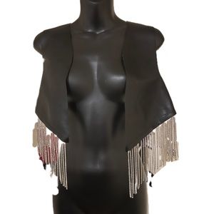 Women’s leather bling vest brand new